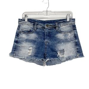 Blank NYC Acid Wash Paint Splatter Denim Shorts 28